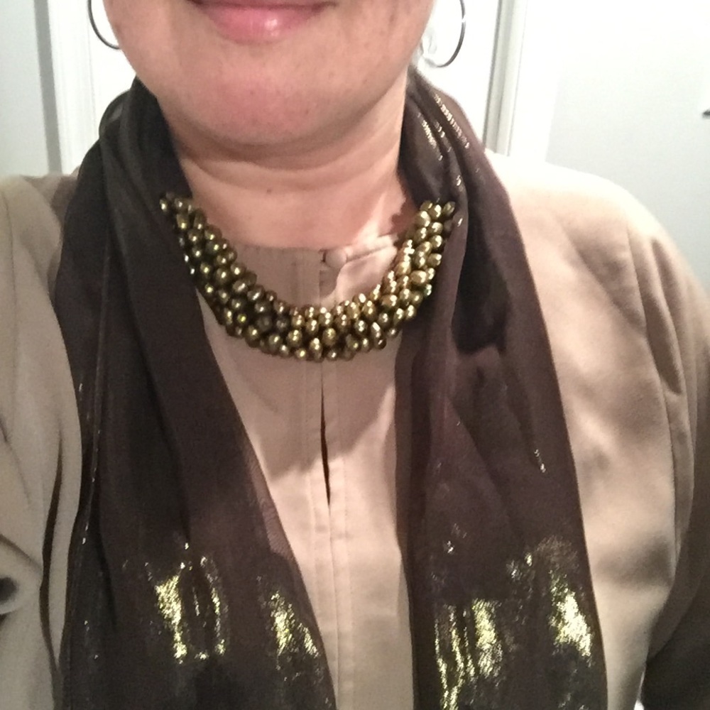 Gorge! Jeweled Scarf: Silk & fresh water pearls